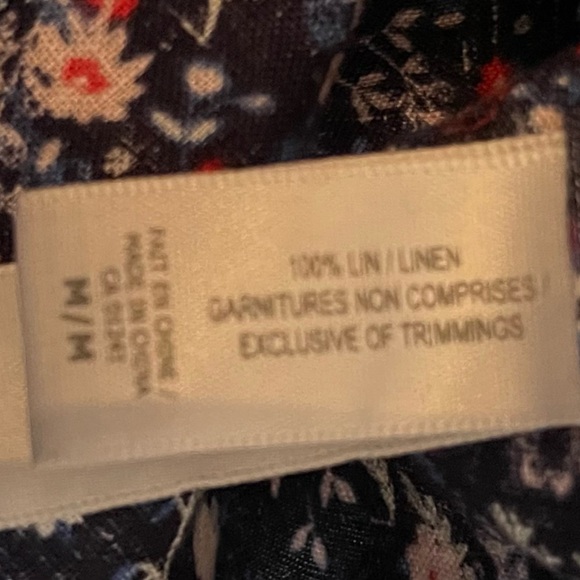 Contemporaine By Simons Floral Button Up Linen Shirt Size Medium - Picture 6 of 11